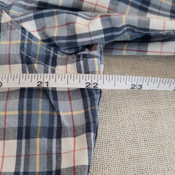Abercrombie and Fitch Shirt Mens XL Cotton Blue White Plaid Muscle Button Down - Picture 9 of 10